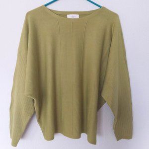 Milano Celedon Green Ribbed Long Sleeve Oversized Sweater NWOT